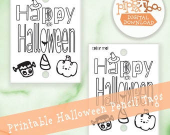 Halloween-potloodlabel | Partij gunst klaslokaal student school | Gemakkelijke klasse moederknutsel | Afdrukbare kaart | Digitale download