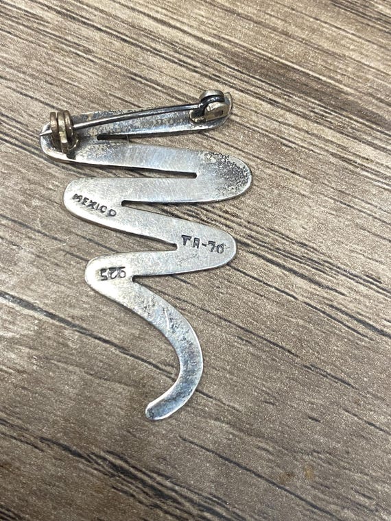 Boucles D'oreilles Vintage Taxco Mexique - Argent Sterling Et émail Noir - Style Moderniste Abstrait