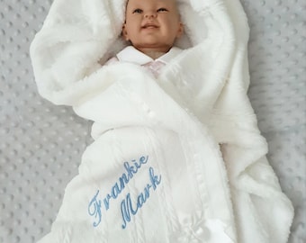 Personalised Baby Shawl Blanket Cosy Sherpa Blanket