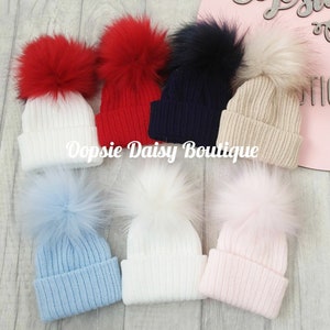 Baby Pom Pom Hat Size Newborn & 1-12mth