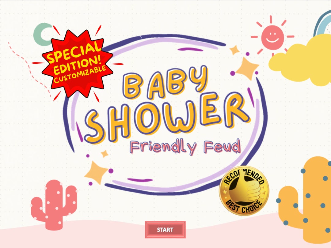 Super Cute Baby Shower Friendly Feud Game Same as Family Feud Party