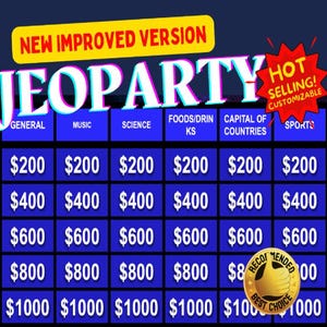 NEUES VERBESSERTES Original Jeoparty Spiel! BELIEBTES Neujahrs-Spiel Digital Jeopardy mit Soundeffekten! Stand 14 Dez 2025