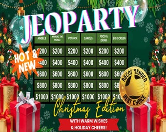 Nuovo gioco Jeoparty! Simile a Jeopardy - Giochi per feste in famiglia super divertenti ed emozionanti - EDIZIONE LIMITATA DI NATALE digitale! Aggiornato 2025