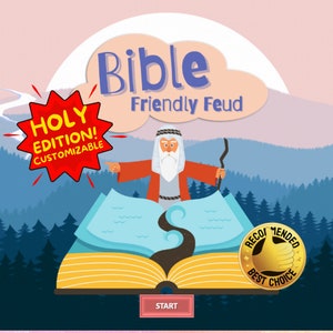 Awesome Bible Friendly Feud Game - Same as Family Feud Party Games. New Digital Version with Sound Effects & Customizable! Updated 3 Mar