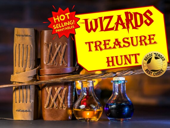 NEW Printable Version. Wizards Treasure Hunt Game! Awesome Adventure Scavenger Hunt - Perfect for Parties & Birthday!