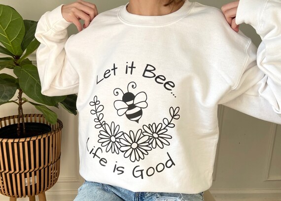Crewneck Sweatshirt Bee Flower | Etsy