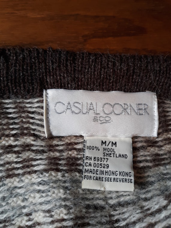 Vintage Casual Corner 100% wool Shetland cardigan… - image 6