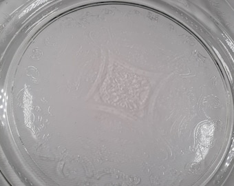 Vintage Federal Glass dinner plates in the Madrid pattern, clear, 10 1/4&quot;