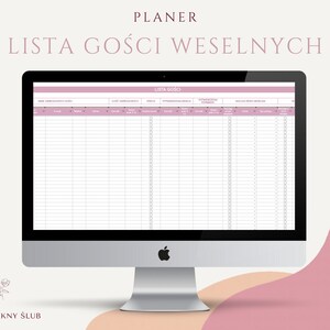 Planer - Wedding guest list - Excel and Google spreadsheet - Polish version - PL