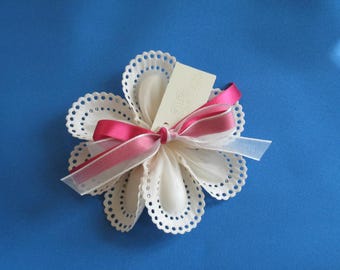 Fiore Pizzo Nastri Portaconfetti Canete - Made in Italy - Blue or Pink Only