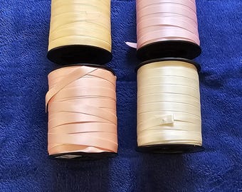Double Faced Satin Ribbon from Italy. 100 meters on each roll.