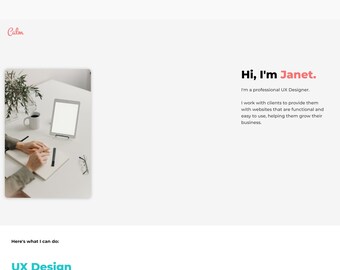 Calm – Minimal Portfolio HTML Template | Designer Website Theme | Creative Business Site | Responsive & Easy to Edit