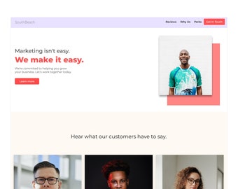 Modern HTML Portfolio Website Template - SouthBeach Landing Page for Creatives, Agencies, Freelancers | Mobile-Friendly & Easy to Edit
