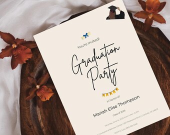 Graduation Party Invite 2025 | Editable Canva Template | Digital Graduation Card | Modern Senior Announcement | Printable Grad Invitation
