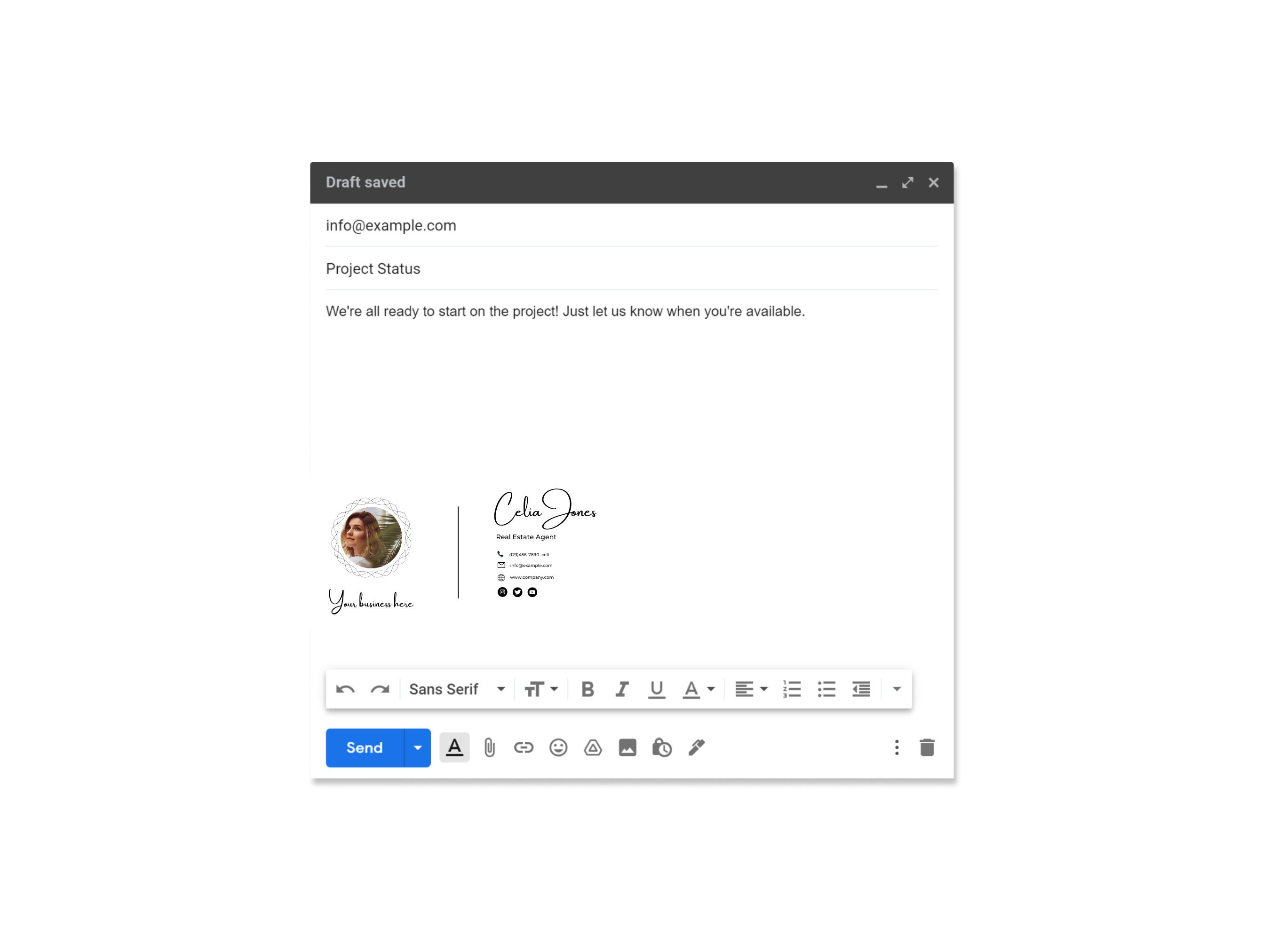 Professional Email Signature Template | Canva Editable | Photo & Logo ...