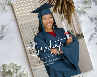 Graduation Party Invitation Template | Class of 2025 Grad Announcement | Editable Canva Invite | High School Graduation | Digital Download