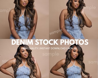 Denim Stock Photos - Hair Website Stock Photos - Stock Photos for Hair Business - Hair Model Images  - Stock Photos - Business Photoshoot