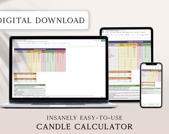 Candle Calculator | Custom Candle Making Spreadsheet | Template for Candle Business | Wax and Fragrance Worksheet | DIY Candles