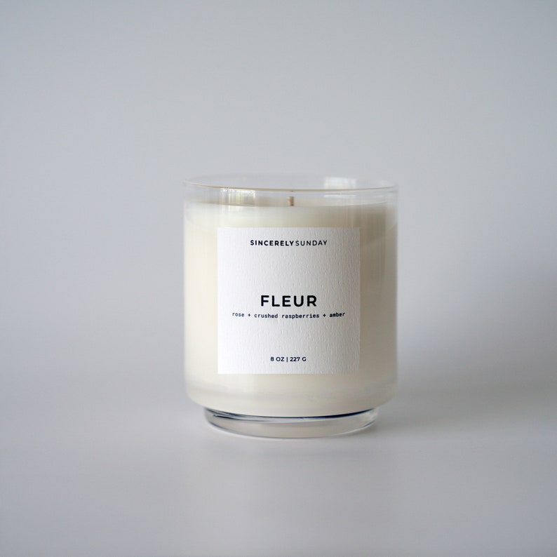 FLEUR Coconut Soy Candle Floral Candle Luxury Candle Home Decor Holiday Gift Christmas Gift image 1