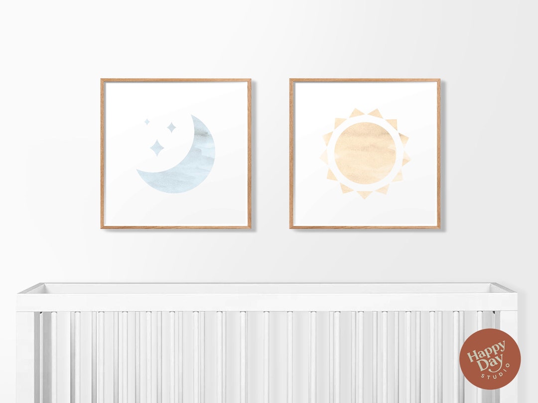 Sun and Moon Nursery Print Printable Design Digital - Etsy