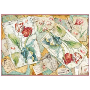 Stamperia Tulpen Reispapier - Decoupage Papier - Bastelpapier