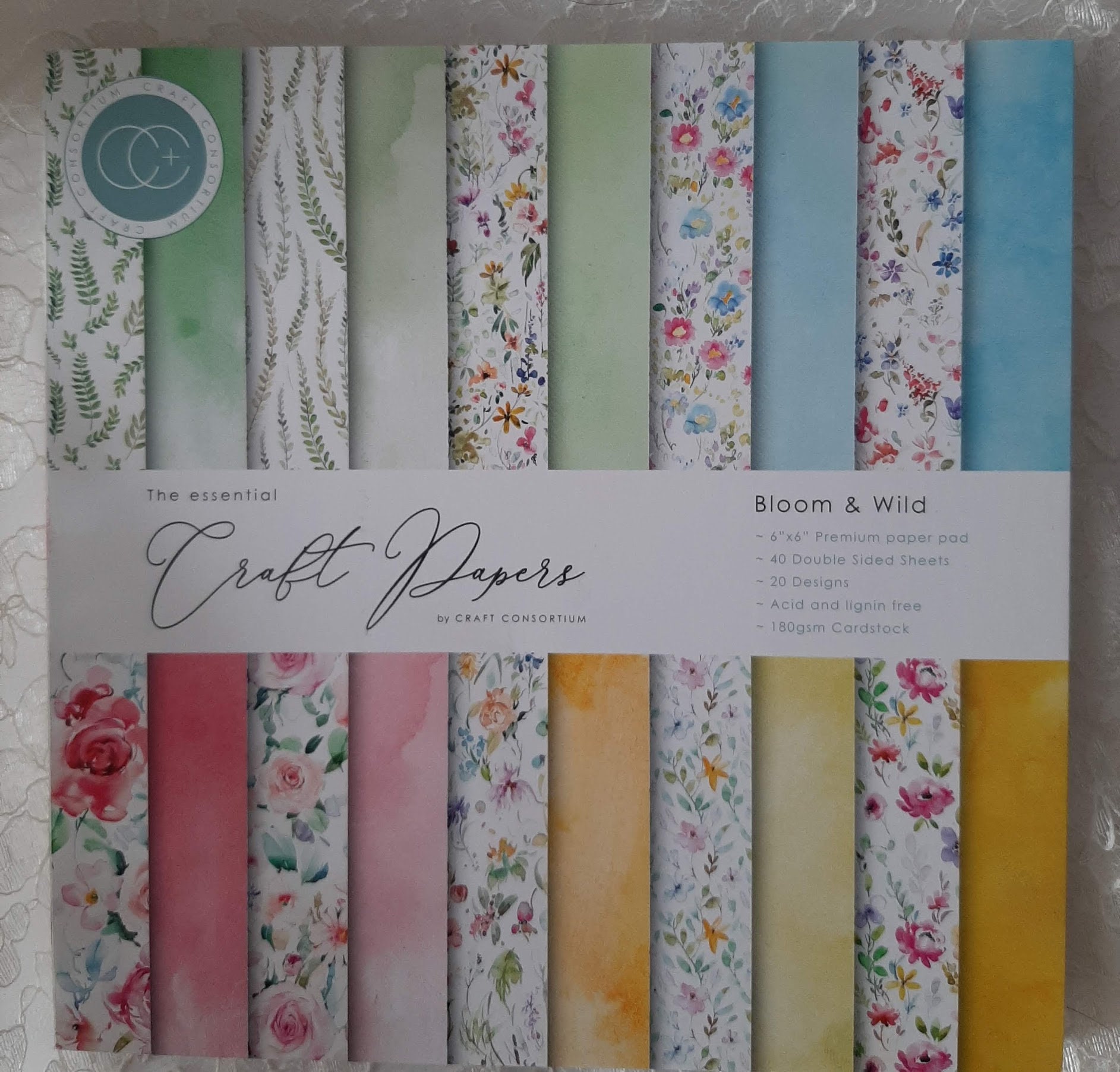 Craft Consortium Double-Sided Paper Pad 6"X6" 40/Pkg-Bright