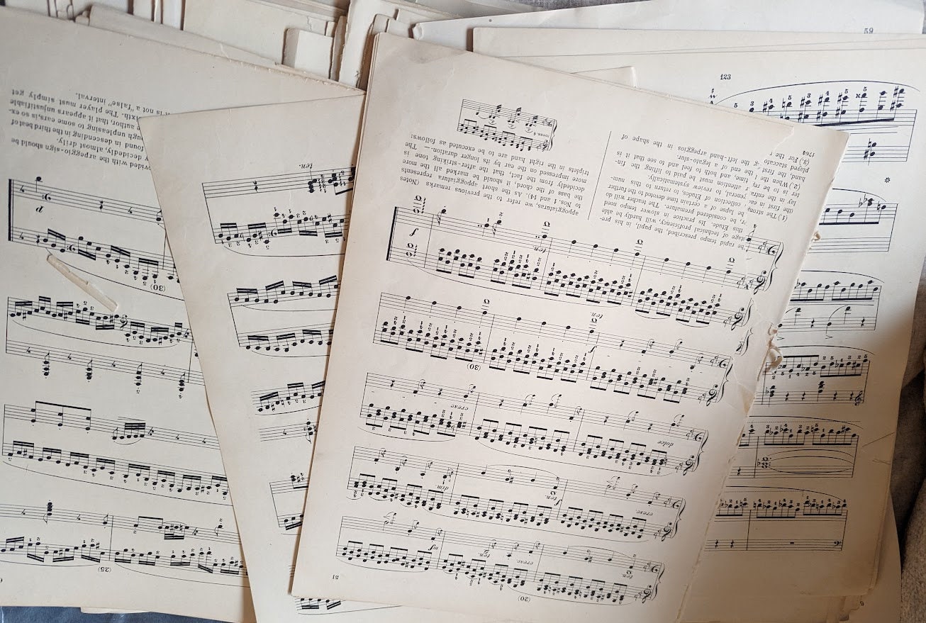 Vintage Sheet Music for Crafts Sheet Music Craft Paper Etsy