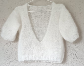 Wedding sweater, bridal sweater, wedding, bride, hand-knitted, sweater, mohair, handmade, bridal,