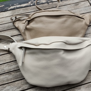 Bum bag, genuine leather, silver snap hook, crossbody bag, belt bag,