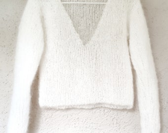 Brautpullover, Hochzeitspullover, handgestrickt, Brautbolero, Hochzeitsbolero, cropped