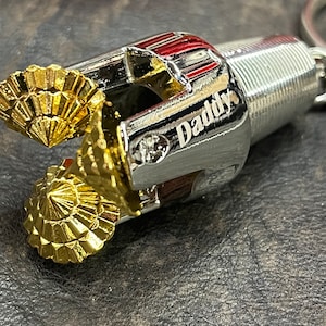 LG CHROME Tri-Cone  Engraved Keychain