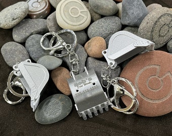 Engraved Excavator Bucket Keychain, Construction, Digger Bucket, Backhoe