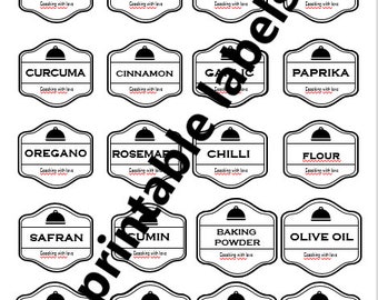 printable pantry labels / 44 pieces / pptx and pdf files , NEW design