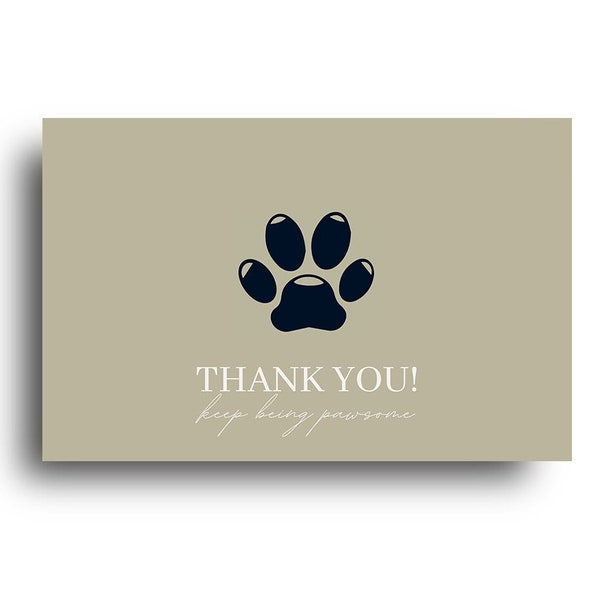 Pawsome Thank You Cards, Shipping Supplies, Small Business, Pet Thank Card, Physical Thank You Cards, Animal Cards, Custom Cards, Cute Card