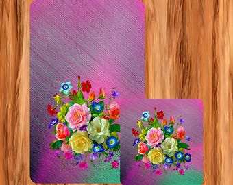 Handmade Floral Mousepad, Flower Mousepads, Rectangle Mousepad, Elegant and Uplifts Any Space