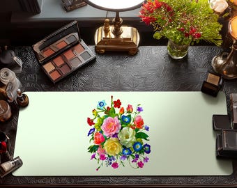 Handcrafted Floral Vanity Makeup Mats, Makeup Deco, Organizer.