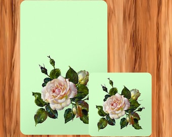 Handmade Floral Mousepad, Rectangle Mousepads, Flower, Desk Mousepad, Elegant and Uplifts Any Space