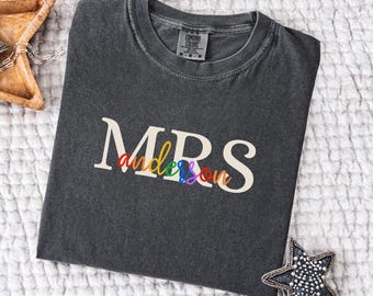 Custom Name Lesbian Wedding Shirt| Lesbian Couples Shirt| Custom Lesbian Wedding Gift| Lesbian Anniversary| LGBTQ Newlywed| Two Brides Tee