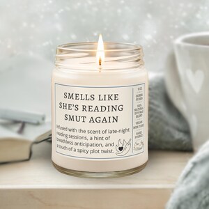 Funny Smut Bookish Gifts, Best Christmas Gifts for Women, Book Lover Candle, Birthday Gift for Bookworm Gift, Cute Bookshelf Decor