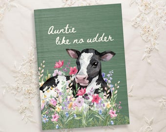 Custom Auntie Birthday Gifts, Mothers Day Gift For Aunt, Christmas Gifts for Aunt, Personalized Journal, Funny Cow New Aunt Gift -J126