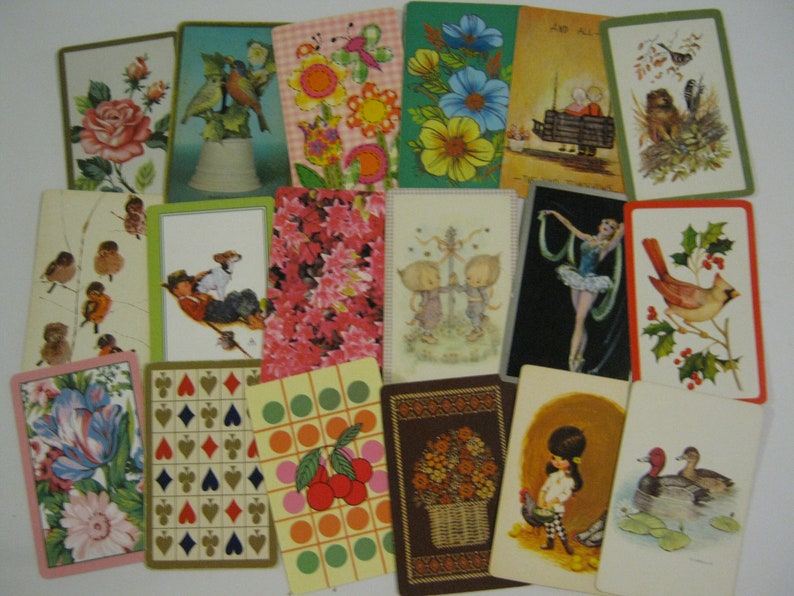 Vintage Playing Cards, Swap Cards, Craft Supply afbeelding 4
