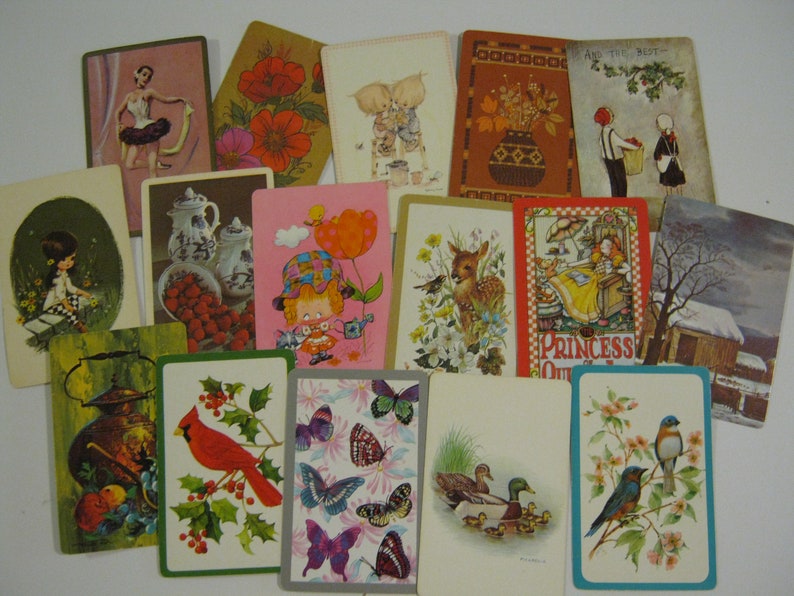 Vintage Playing Cards, Swap Cards, Craft Supply afbeelding 2