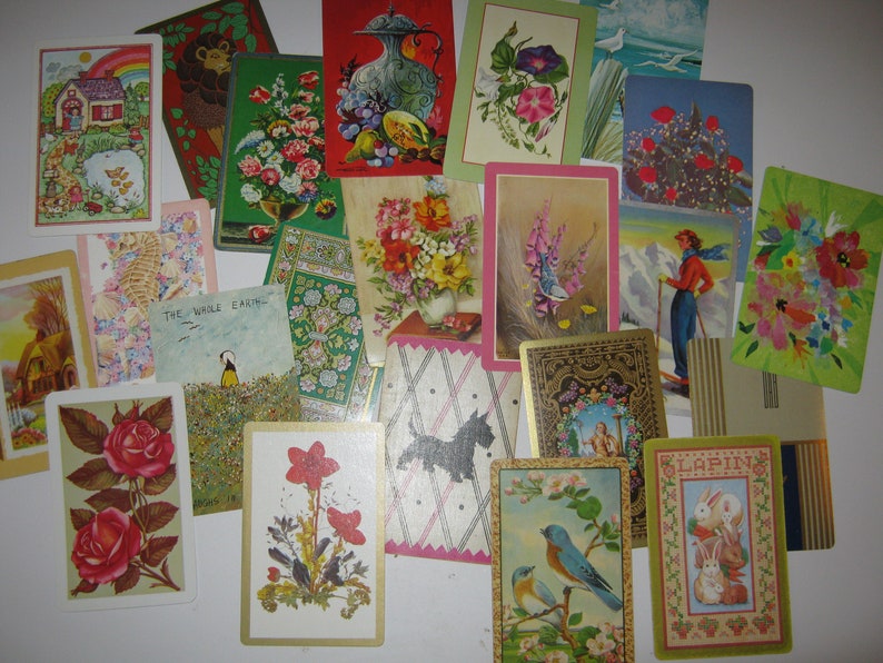 Vintage Playing Cards, Swap Cards, Craft Supply afbeelding 1