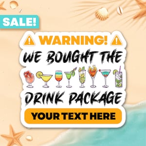 Aviso personalizado, compramos o pacote de bebidas, ímãs para porta de cruzeiro, decorações para porta de cruzeiro, ímã para porta da Royal Caribbean, cruzeiro Disney