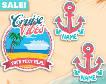 Personalized Cruise Vibes Door Magnet Set, Cruise Door Decorations, Royal Caribbean Door Magnet, Disney Cruise Magnets, Disney Cruise