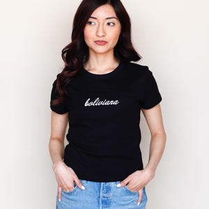 Boliviana Embroidered Baby Tee, Crop Top | Bolivia, Bolivian Latina