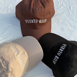 Puerto Rico Hat | Puerto Rico Ivory, Brown, Black Hat | Puertorriquena Latina | Boricua Baseball Cap