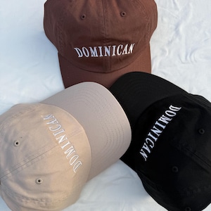Dominican Hat | Dominican Republic Ivory, Brown, Black Hat | Dominicana Latina | D.R Baseball Cap