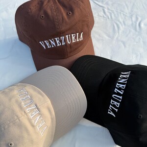 Venezuela Hat | Venezuela Ivory, Brown, Black Hat | Venezolana Latina | Venezuelan Baseball Cap