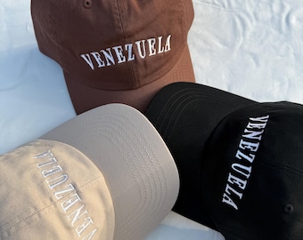 Venezuela Hat | Venezuela Ivory, Brown, Black Hat | Venezolana Latina | Venezuelan Baseball Cap